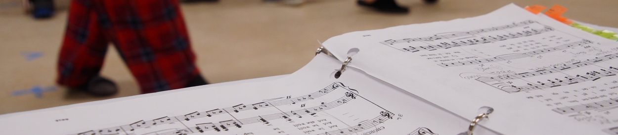 Score and rehearsal for Babes in Toyland during the Spring 2019 semester