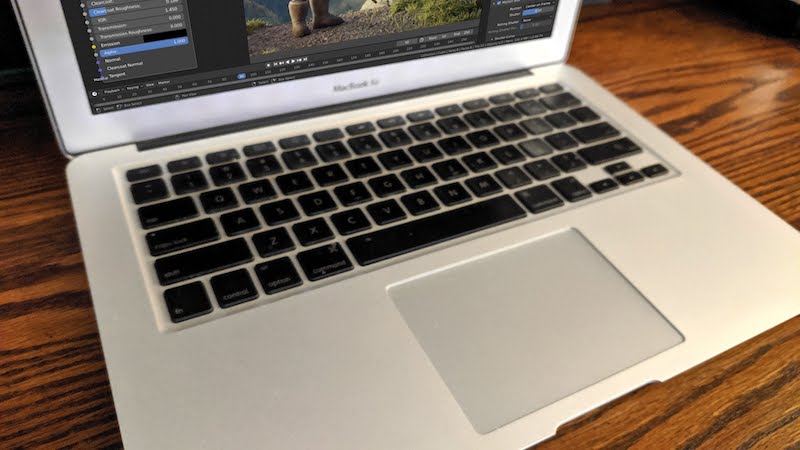MacBook Pro laptop running Blender. Photo by Nic Rosenau. 2019.