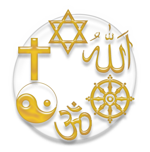 Symbols of the major religions of the world: Star of David for Judaism, name of Allah in Islamic calligraphy for Islam, dharmachakra (wheel of dharma) for Buddhism, O? ligature in the Devanagari script for Hinduism, a taijitu representing yin and yang for Taoism, and Christian cross for Christianity. Created by Tinette. 19 July 2006, via Wikimedia Commons.