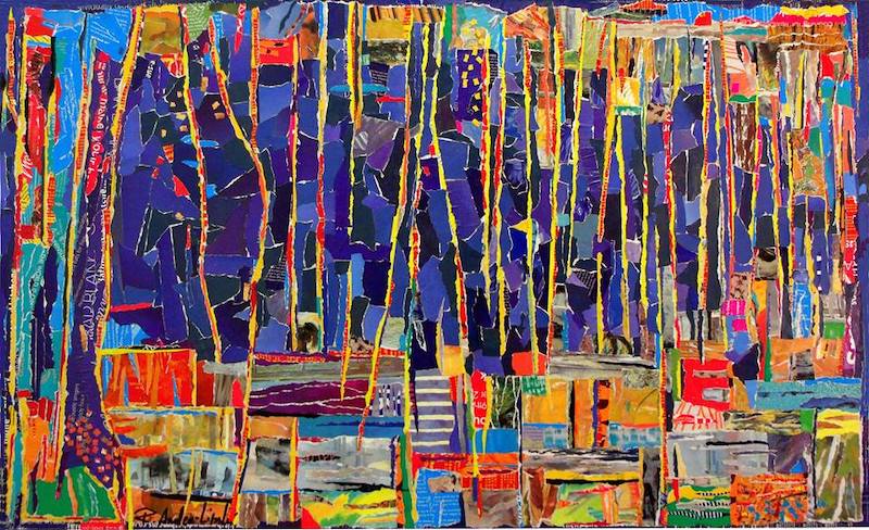 Robert Andler Lipski. The Place I Remember. 2015. Mixed media collage with paper, photo, prints, fabric, vinyl. Lavenaa, CC BY-SA 4.0, via Wikimedia Commons.