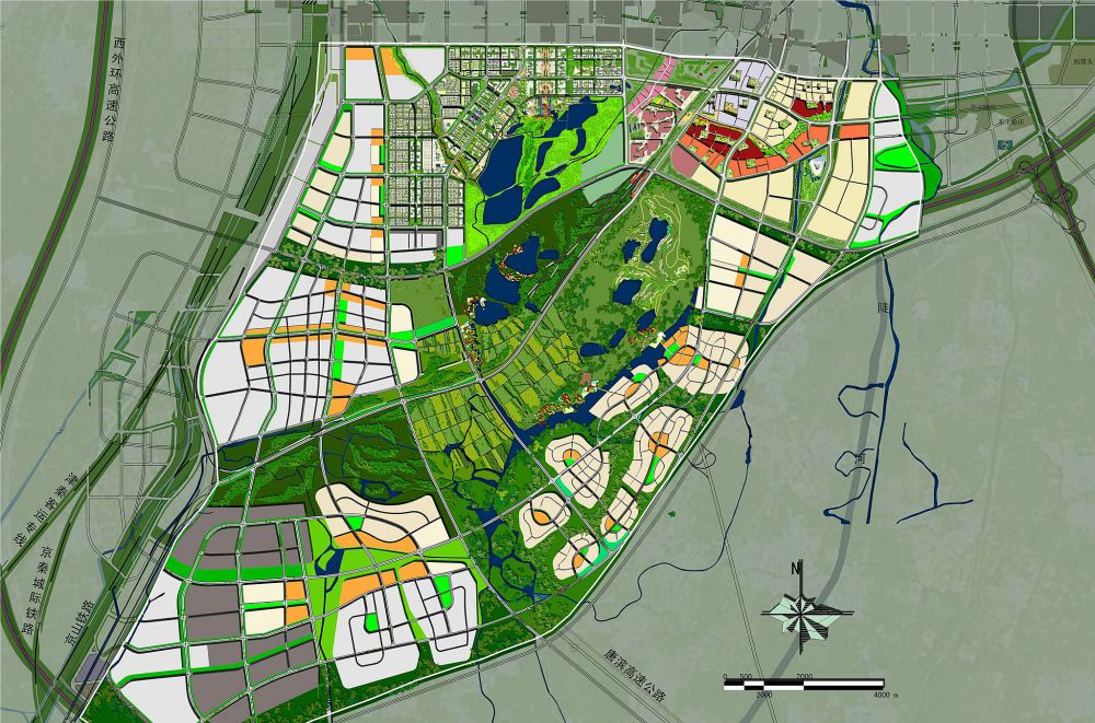 Master plan for Nanhu Eco-City in Tangshan.
