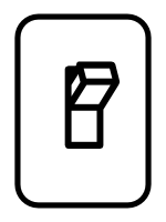 outline of a lightswitch in the raised position