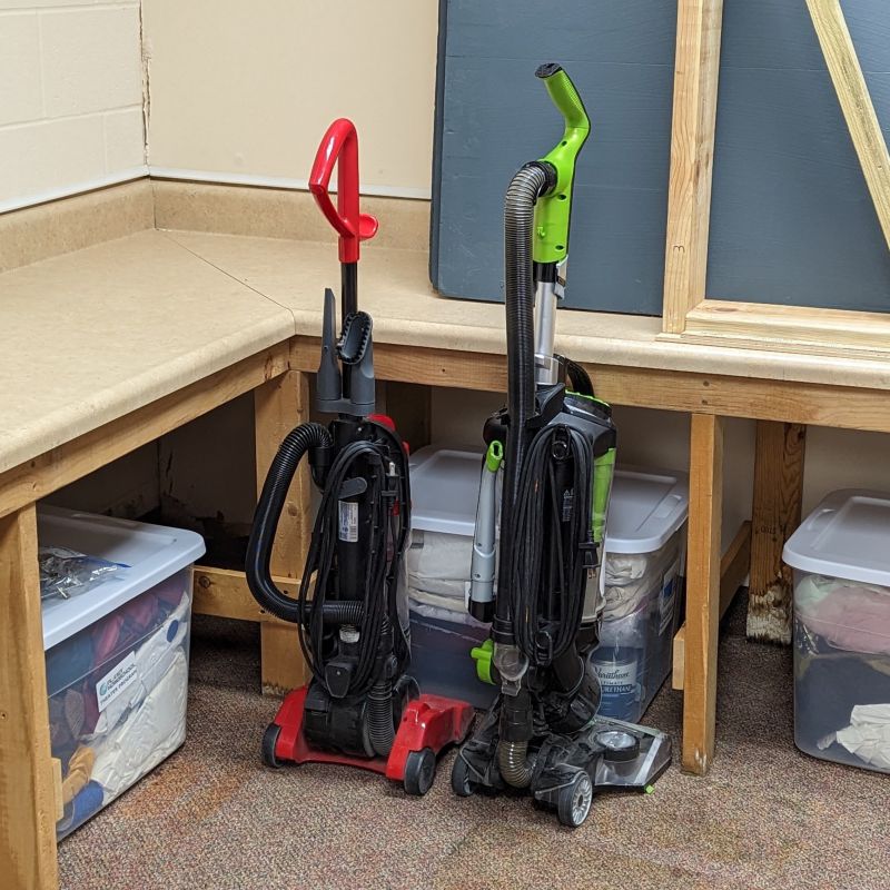 two vacuums in the PHS closet