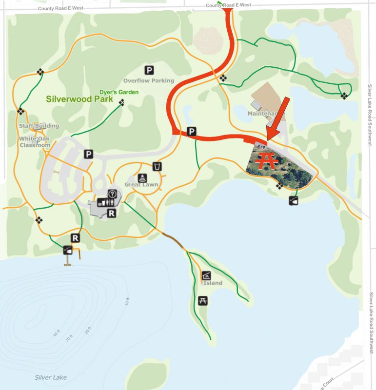 map to Silverwood Park's picnic grounds