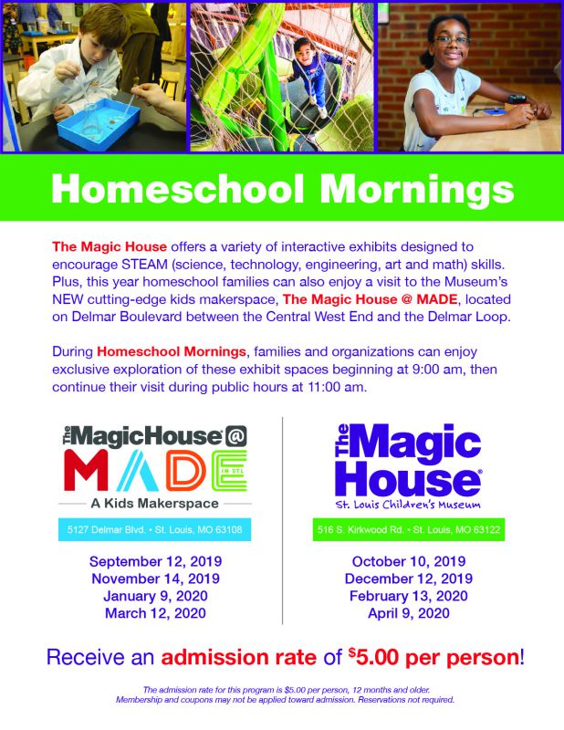 Magic House & MADE Mornings for Homeschoolers Only