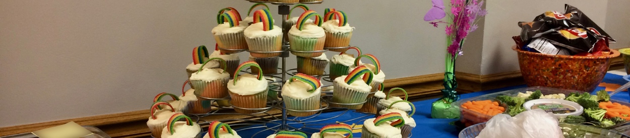 rainbow cupcakes and other treats at the 2017 Open House