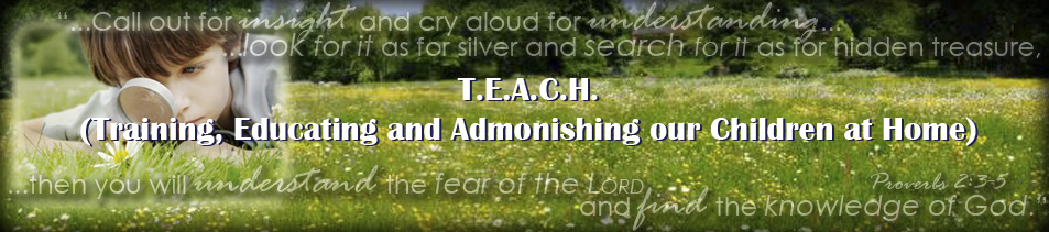T.E.A.C.H. (Training Educating and Admonishing our Children at Home)