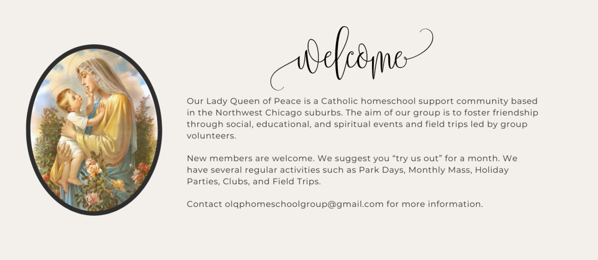 catholic, homeschool, Chicago, northwest suburbs, welcome, illinois, IL